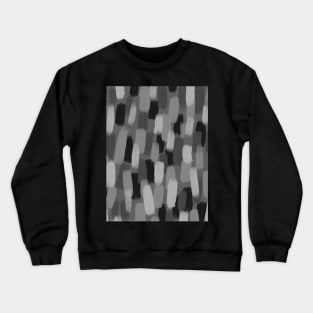 Abstract, Grey and Black, Paint Brush Effect Crewneck Sweatshirt